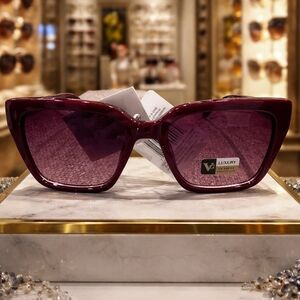 Sunglasses With Faux Rhinestones